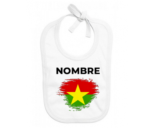 Bandera del efecto pincel de Burkina Faso con nombre: Babero para bebé