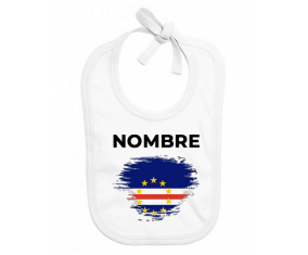 Bandera de pincel de Cabo Verde con nombre: Babero para bebé