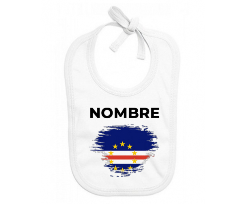 Bandera de pincel de Cabo Verde con nombre: Babero para bebé
