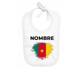 Bandera del efecto pincel camerunés con nombre: Babero para bebé