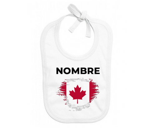 Bandera del efecto pincel de Canadá con nombre: Babero para bebé