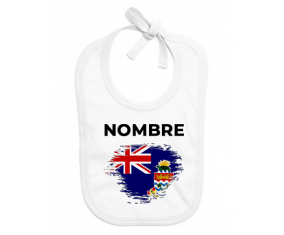Bandera de pincel de las Islas Caimán con nombre: Babero para bebé