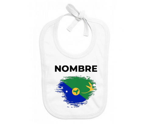 El efecto pincel marca la Isla de Navidad con nombre: Babero para bebé