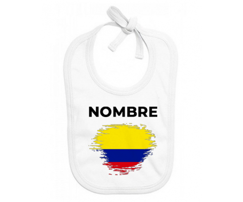 Colombia cepilla bandera efecto con nombre: Babero para bebé