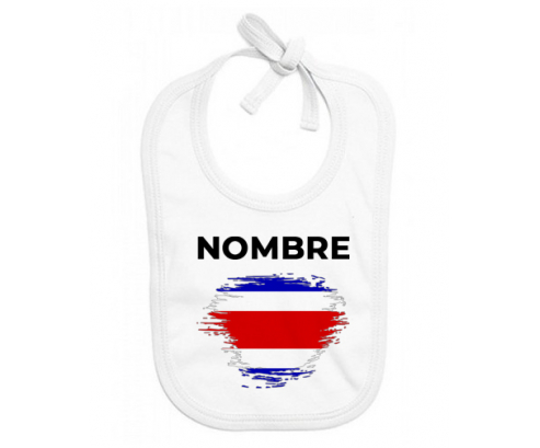 Bandera del efecto pincel de Costa Rica con nombre: Babero para bebé