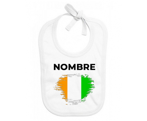 Bandera del efecto pincel de Costa de Marfil con nombre: Babero para bebé
