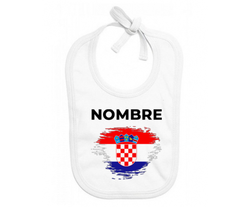 Bandera del efecto pincel de Croacia con nombre: Babero para bebé