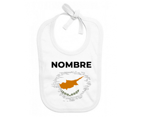 Bandera de cepillo de Chipre con nombre: Babero para bebé