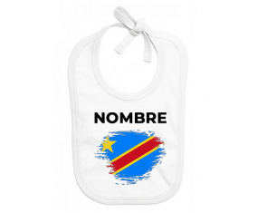 Efecto cepillo de bandera República Democrática del Congo con nombre: Babero para bebé