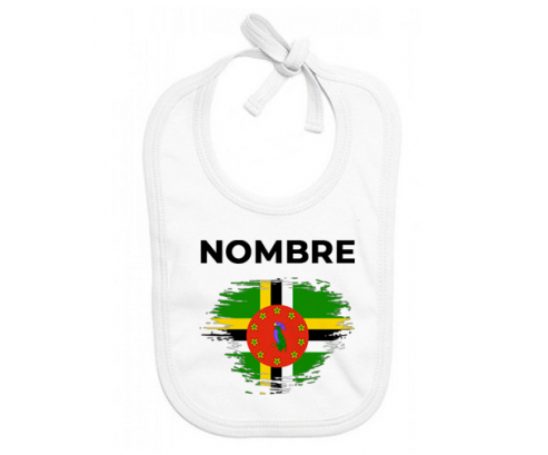 Dominique brush effect flag con nombre: Babero para bebé