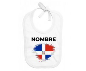 Bandera del efecto pincel de República Dominicana con nombre: Babero para bebé