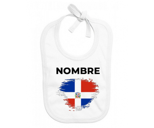 Bandera del efecto pincel de República Dominicana con nombre: Babero para bebé