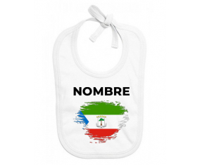 Bandera de cepillo de Guinea Ecuatorial con nombre: Babero para bebé