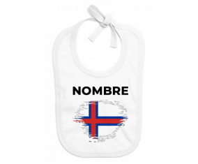 Bandera de cepillo de las Islas Feroe con nombre: Babero para bebé