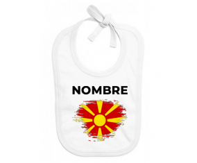 Bandera de cepillo del norte de Macedonia con nombre: Babero para bebé