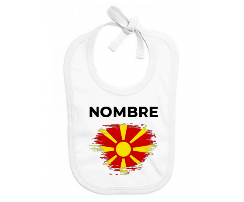 Bandera de cepillo del norte de Macedonia con nombre: Babero para bebé