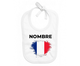 France bandera del efecto pincel con nombre: Babero para bebé