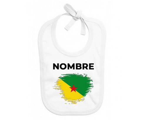 Bandera de efecto de pincel guayana francesa con nombre 2: Babero para bebé