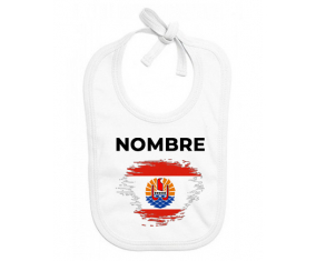 Bandera de pincel de la Polinesia Francesa con nombre: Babero para bebé