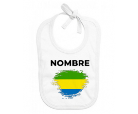 Bandera del efecto pincel gabón con nombre: Babero para bebé