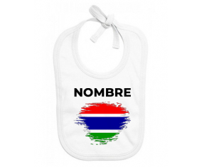 Bandera de cepillo de Gambia con nombre: Babero para bebé