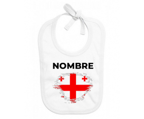 Bandera de cepillo de Georgia con nombre: Babero para bebé