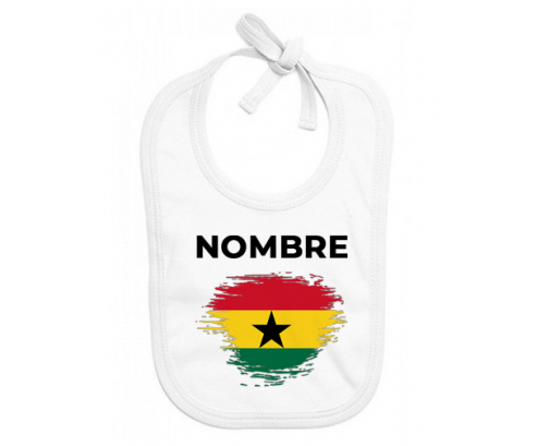 Bandera del efecto pincel de Ghana con nombre: Babero para bebé