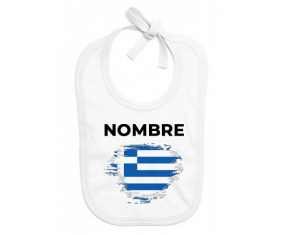 Bandera de efecto pincel griego con nombre: Babero para bebé