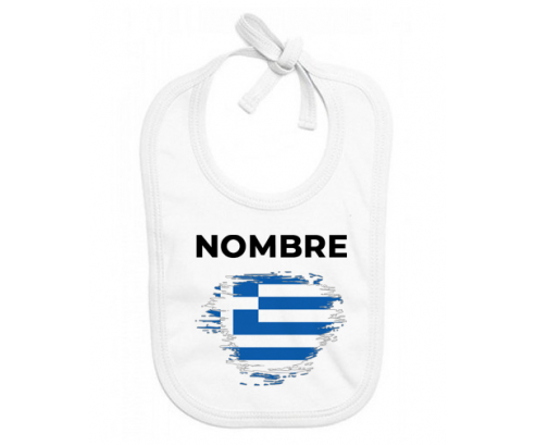 Bandera de efecto pincel griego con nombre: Babero para bebé