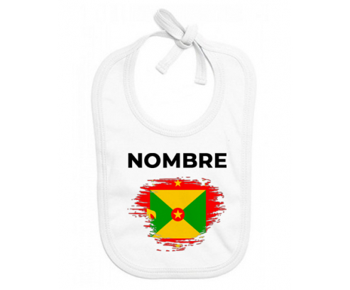 Bandera de efecto pincel granada con nombre: Babero para bebé