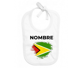 Bandera de efecto de pincel guayana francesa con nombre : Babero para bebé