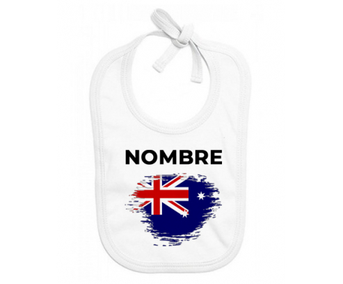 Bandera de efecto pincel Islas Heard y Mcdonald con nombre: Babero para bebé