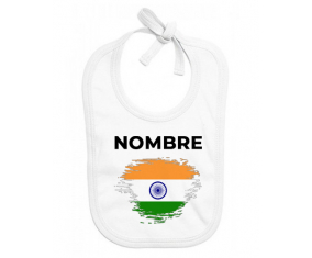 Bandera del efecto pincel de la India con nombre: Babero para bebé
