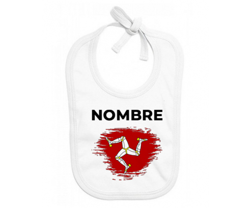 Bandera del efecto pincel de la Isla de Man con nombre: Babero para bebé