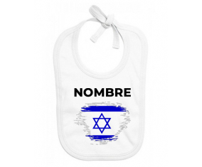 Israel cepilla la bandera del efecto con nombre: Babero para bebé