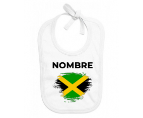 Bandera del efecto pincel jamaicano con nombre: Babero para bebé