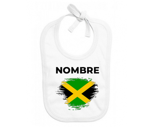 Bandera del efecto pincel jamaicano con nombre: Babero para bebé