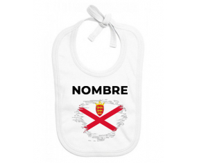 Efecto cepillo de bandera Isla en Jersey con nombre: Babero para bebé