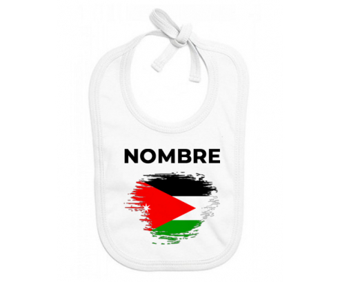 Bandera de cepillo jordano con nombre: Babero para bebé