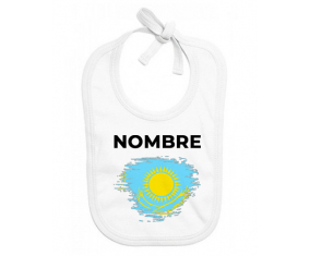 Bandera del efecto cepillo de Kazajistán con nombre: Babero para bebé