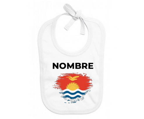 Bandera del efecto pincel Kiribati con nombre: Babero para bebé