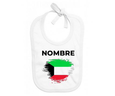 Bandera de cepillo de Kuwait con nombre: Babero para bebé