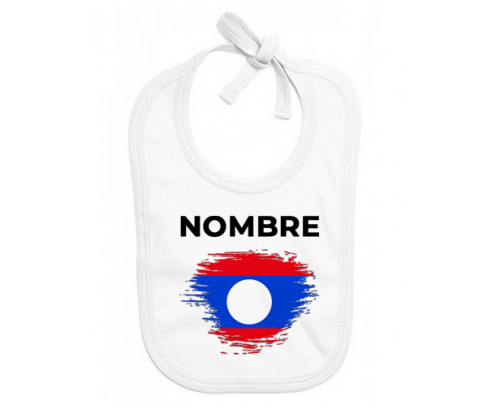 Bandera del efecto pincel Laos con nombre: Babero para bebé
