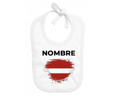 Bandera del efecto cepillo de Letonia con nombre: Babero para bebé