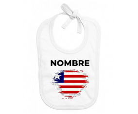 Bandera del efecto cepillo de Liberia con nombre: Babero para bebé