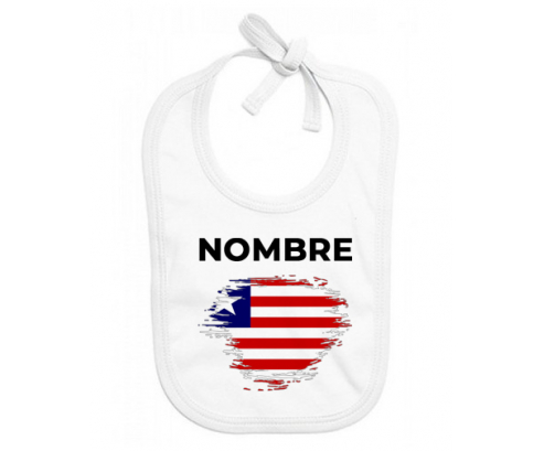 Bandera del efecto cepillo de Liberia con nombre: Babero para bebé