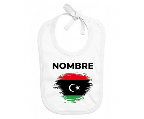 Bandera del efecto cepillo de Libia con nombre: Babero para bebé