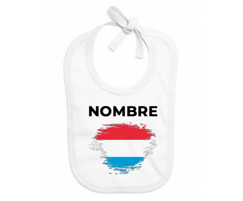 Bandera del efecto cepillo luxemburguesa con nombre: Babero para bebé