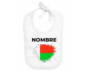 Bandera del efecto pincel madagascar con nombre: Babero para bebé