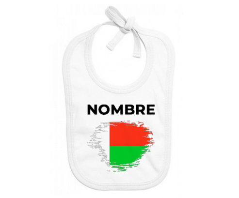 Bandera del efecto pincel madagascar con nombre: Babero para bebé